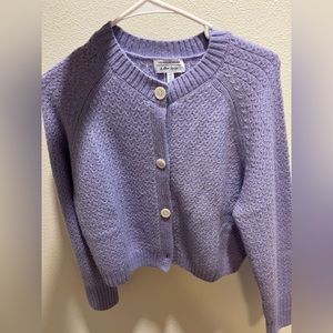 Textured wool knit cardigan